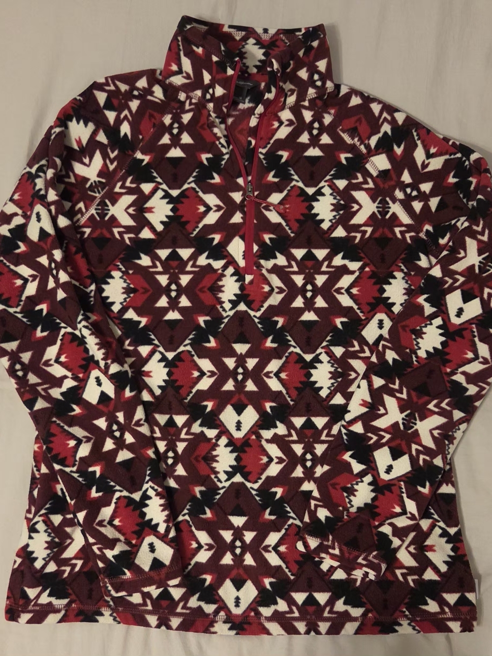 Eddie Bauer Aztec Geometric 1/4 Zip Fleece Pullover - Women's M